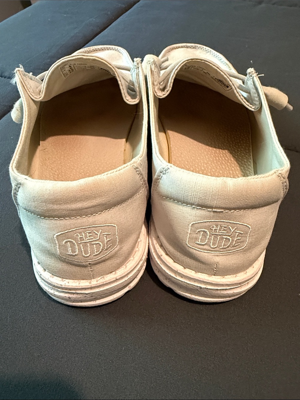 Wendy Slub Canvas Hey Dude Women's Slip-On Loafers in Light Gray - Picture 4 of 11